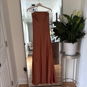 REVELRY Leo Satin Dress color COPPER